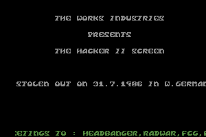 The Hacker II Screen