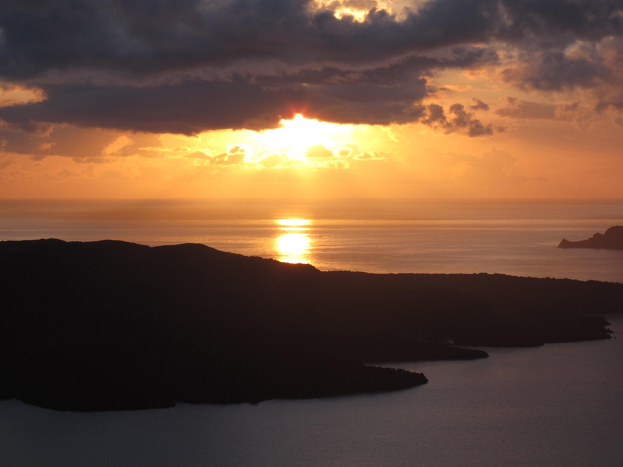 Image - sunset island greece sea sky