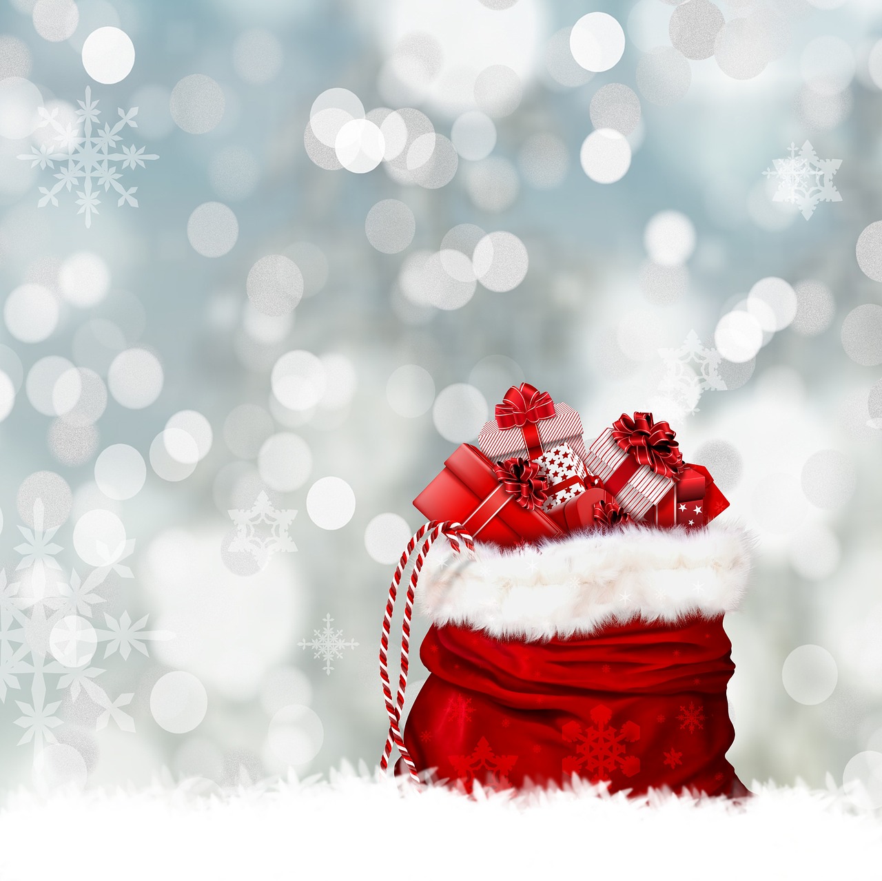 Image - christmas gifts gift bag bag red