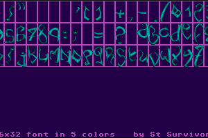 16x32 Font In 5 Colors by ST Survivor