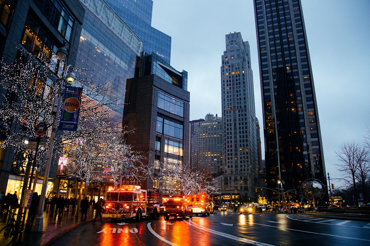 Image - fire fighters street emergency