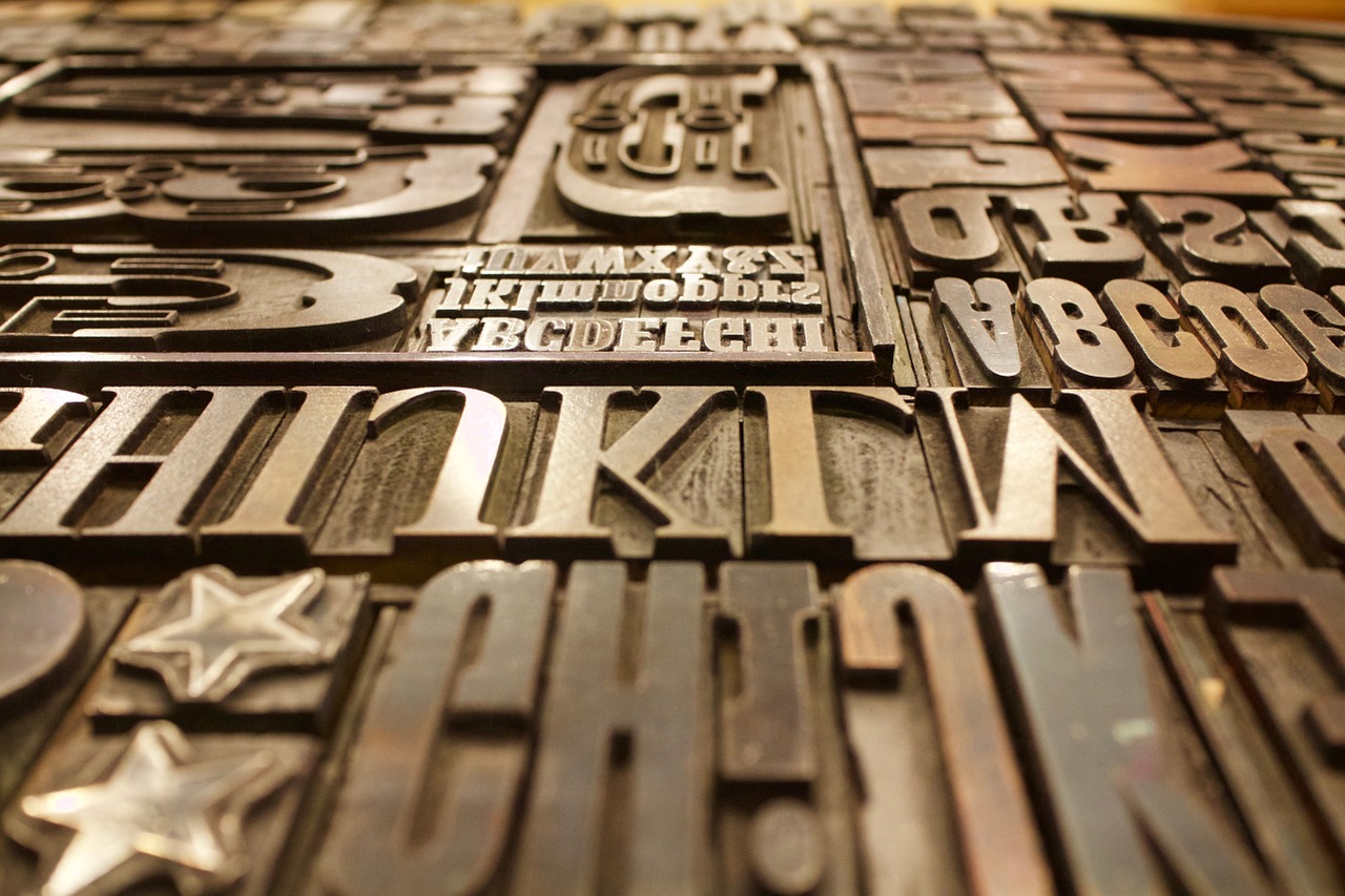 Image - printing plate letters font type