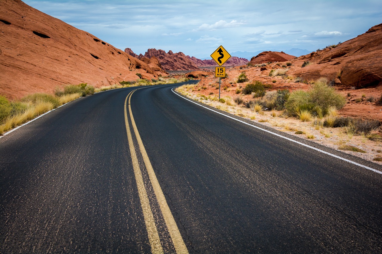 Image - road highway desert asphalt travel