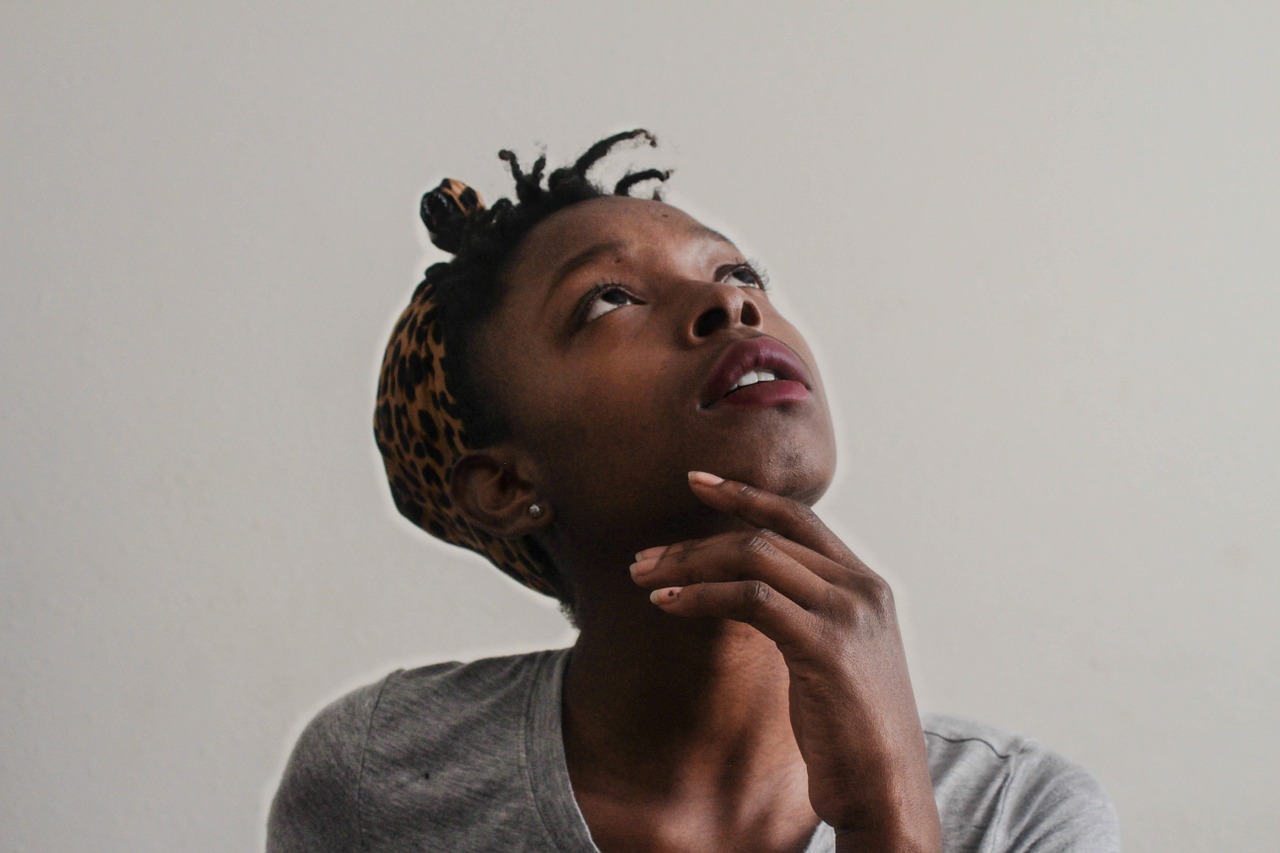 Image - woman african black looking up