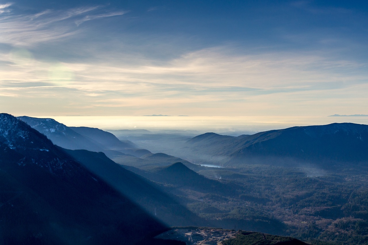 Image - view mountains surreal misty blue