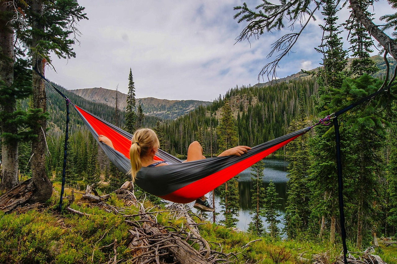 Image - hammock woman female relax girl