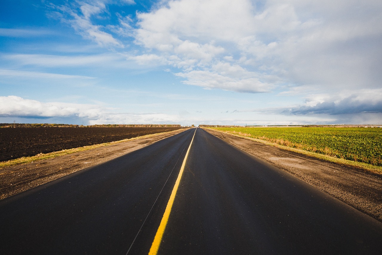 Image - road asphalt sky horizon direction