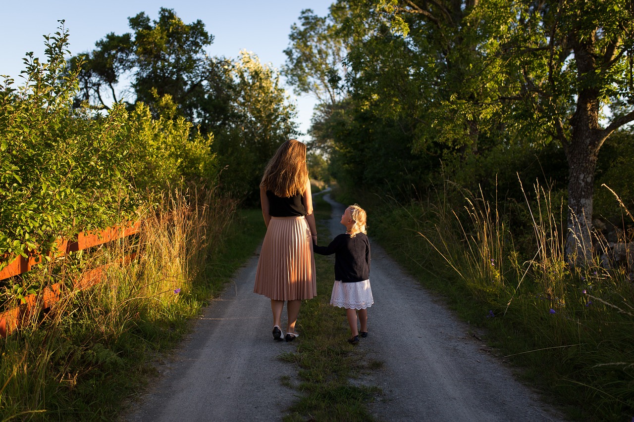 Image - gravel road lady walking road