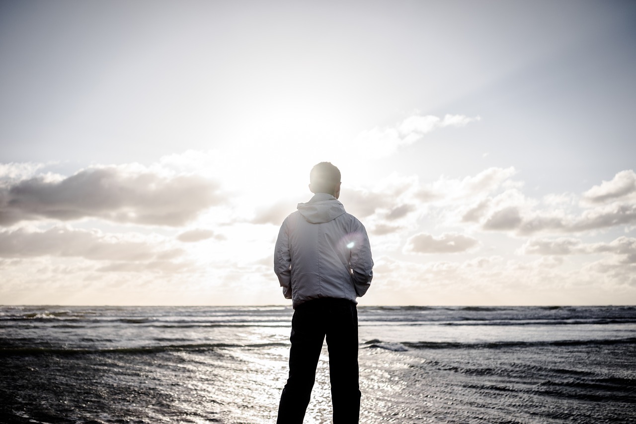 Image - beach sunset man person