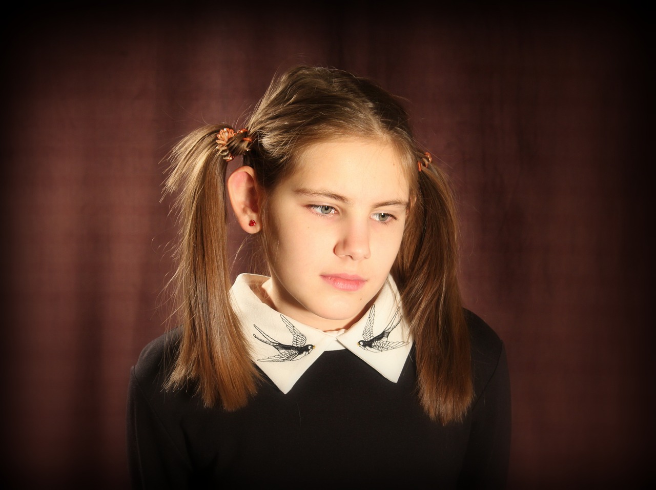 Image - girl schoolboy pigtails dress