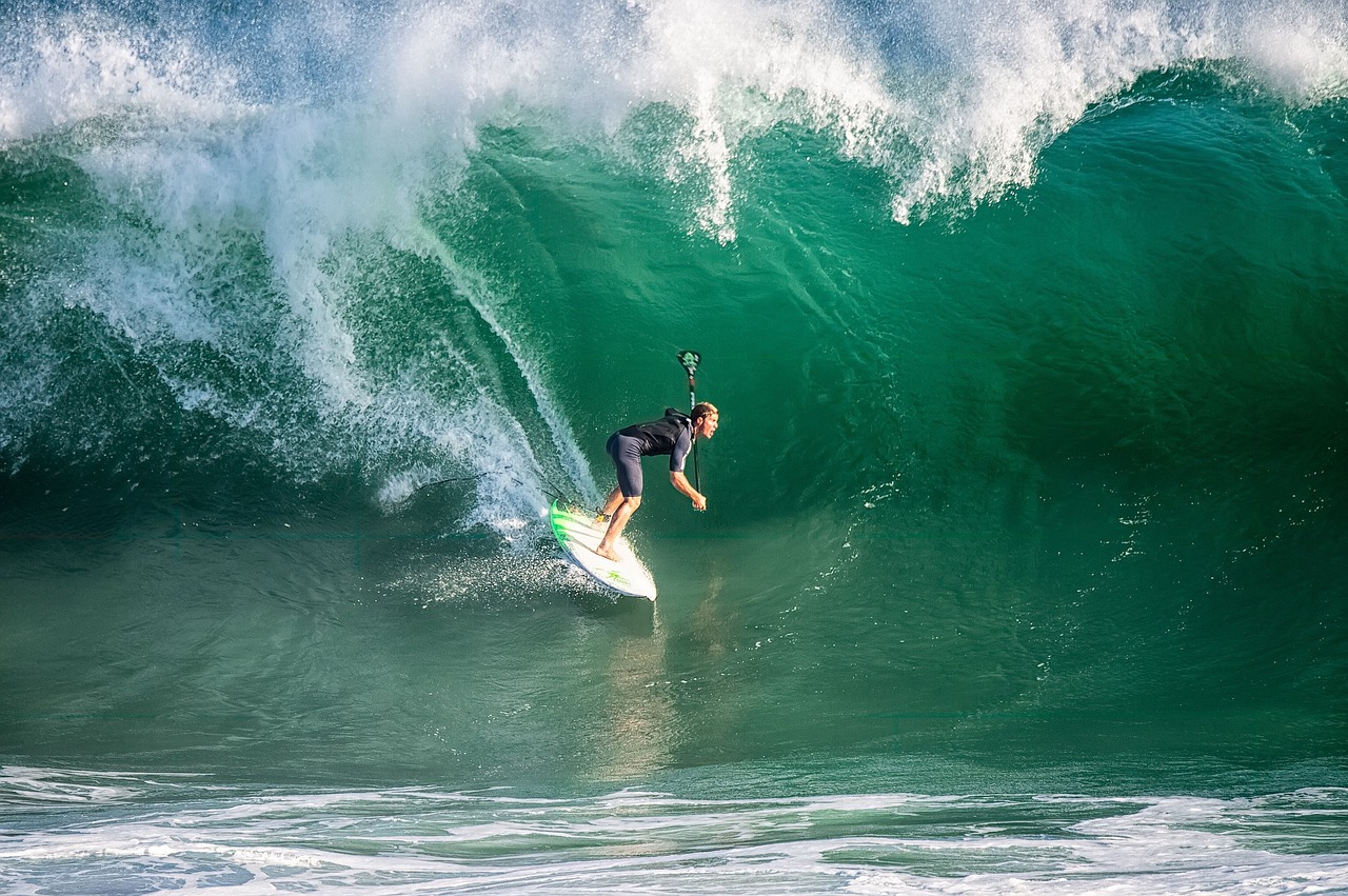 Image - surfer surfboard surfing wave
