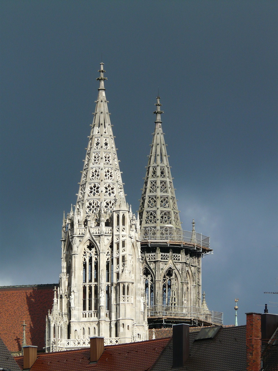 Image - tower münster dom thunderstorm