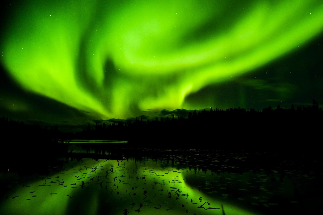 Image - aurora borealis northern lights sky