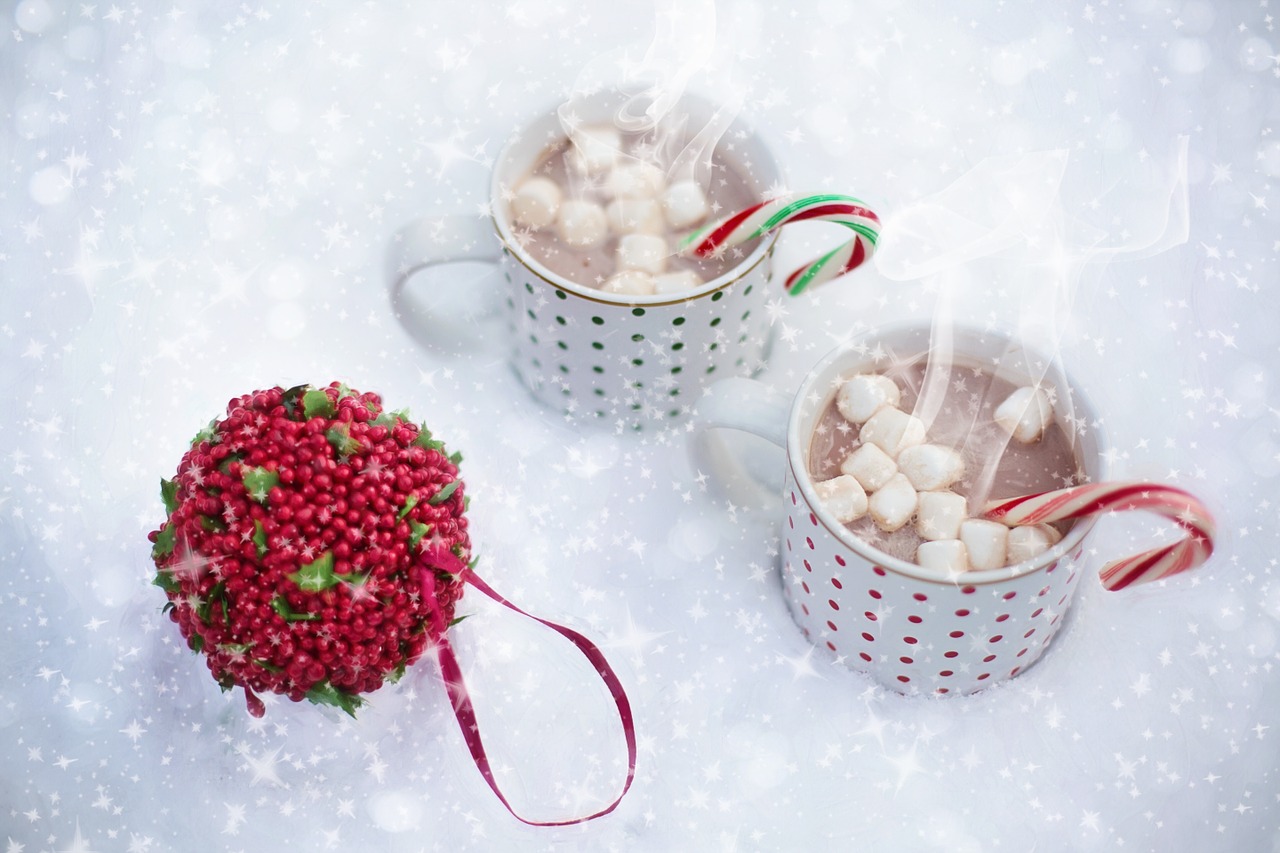 Image - hot chocolate snow scarf christmas