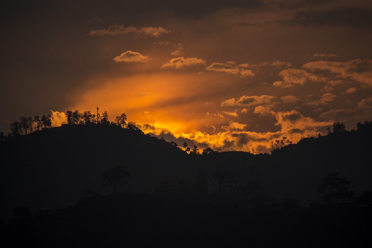 Image - mountains sunset clouds sun sunset