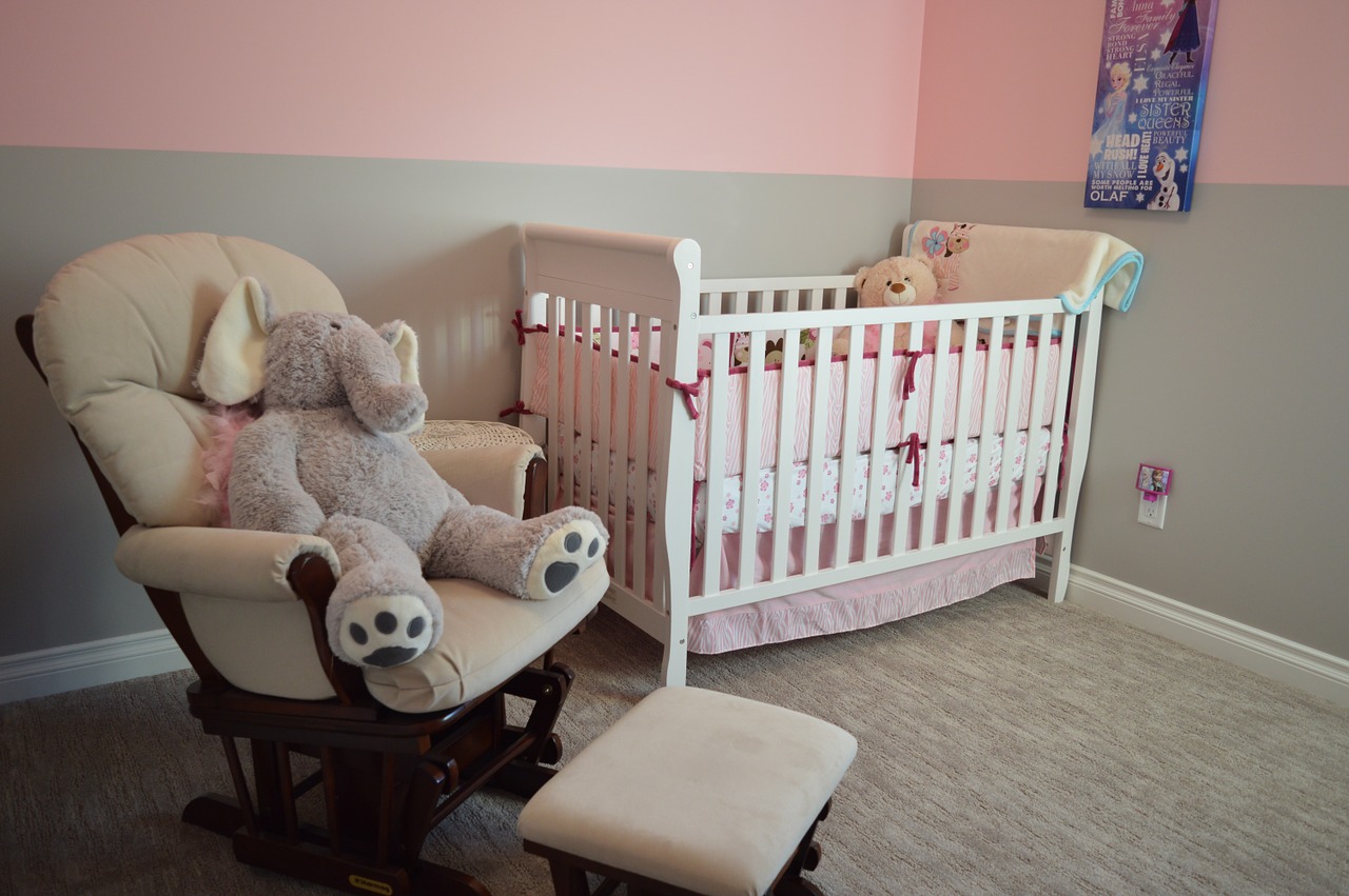 Image - nursery crib chair bedroom room