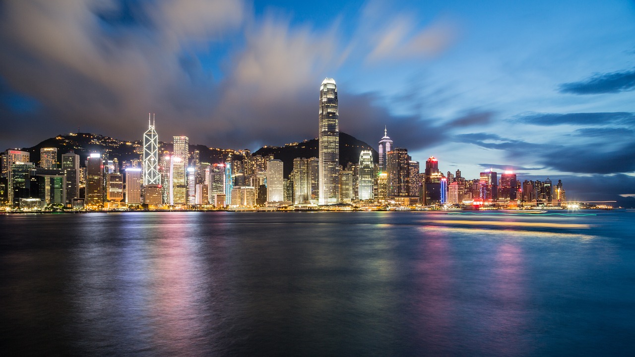 Image - hong kong china night cityscape