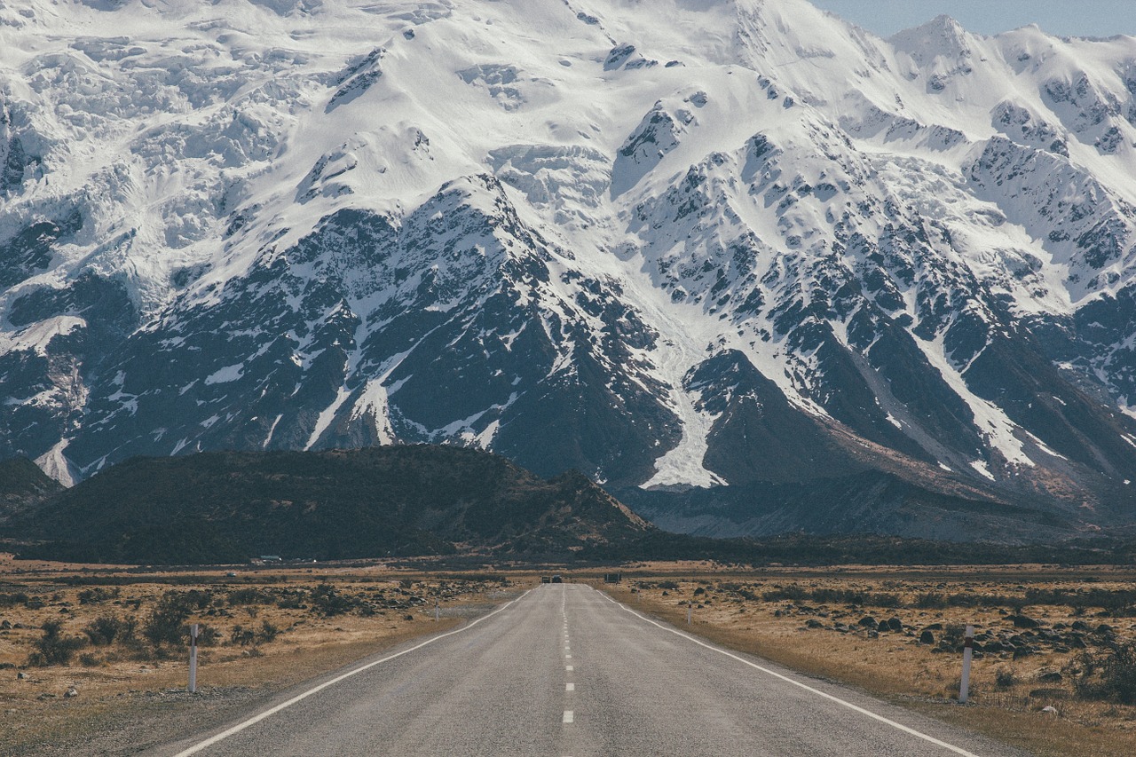 Image - roadway mountains landscape