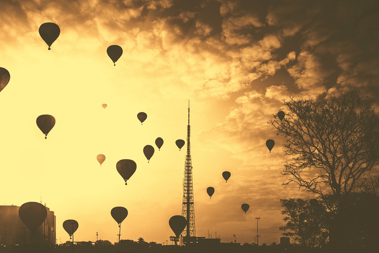 Image - hot air balloons silhouette balloon
