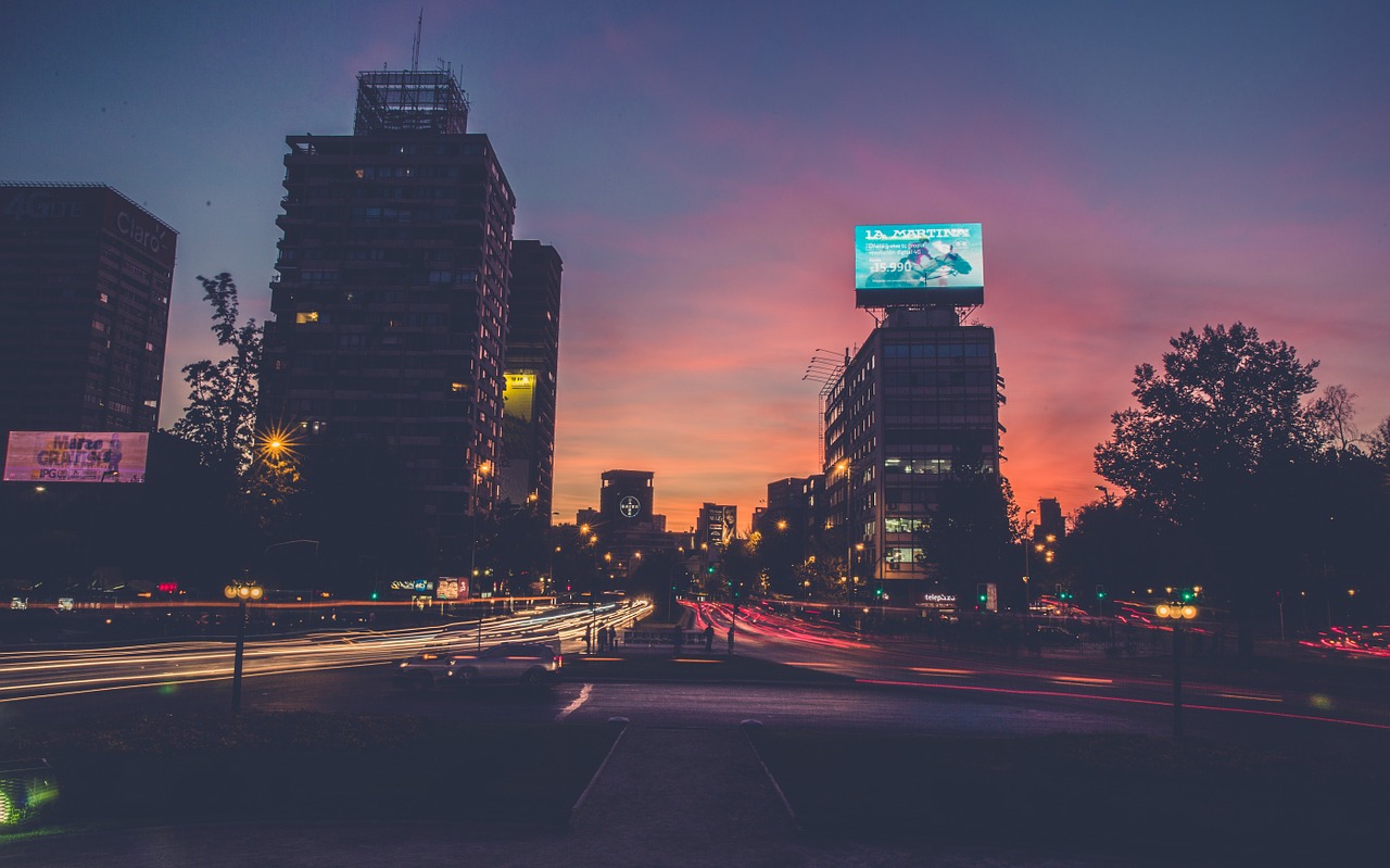 Image - city street sunset city street