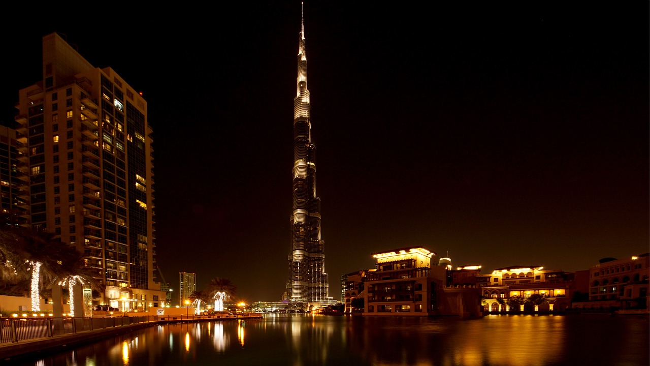 Image - dubai burj khalifa skyscraper night