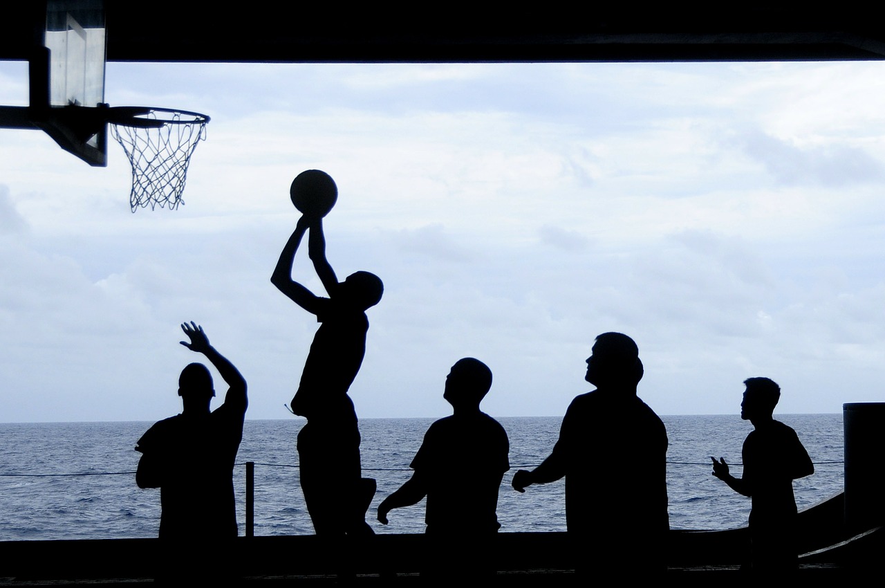 Image - uss nimitz basketball silhouettes