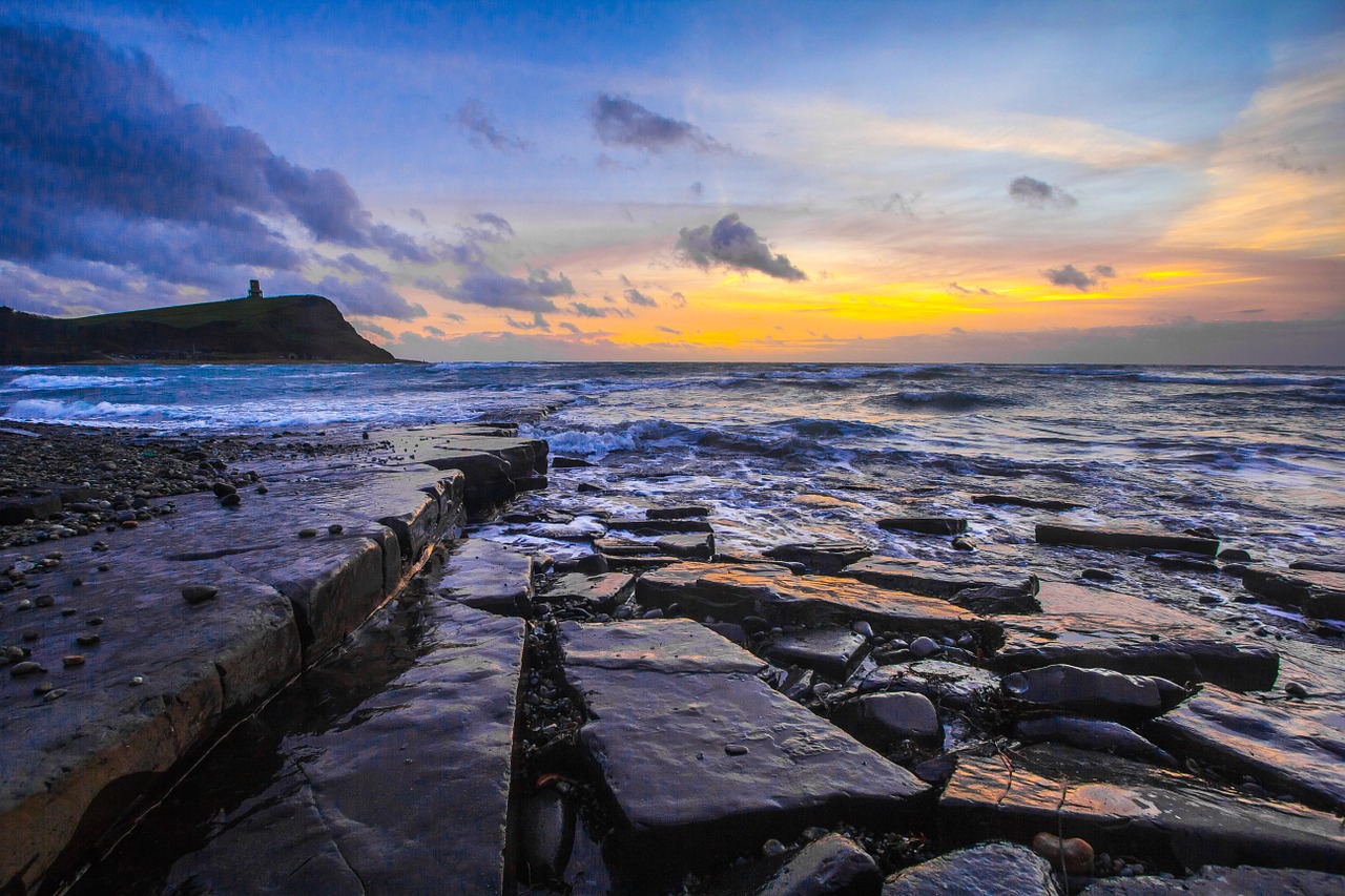 Image - jurassic coast dorset sunset ocean