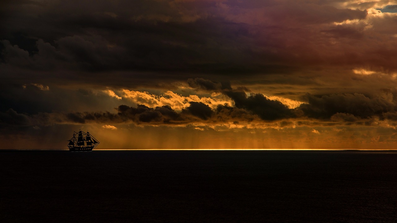 Image - sea sailing vessel ocean sunset