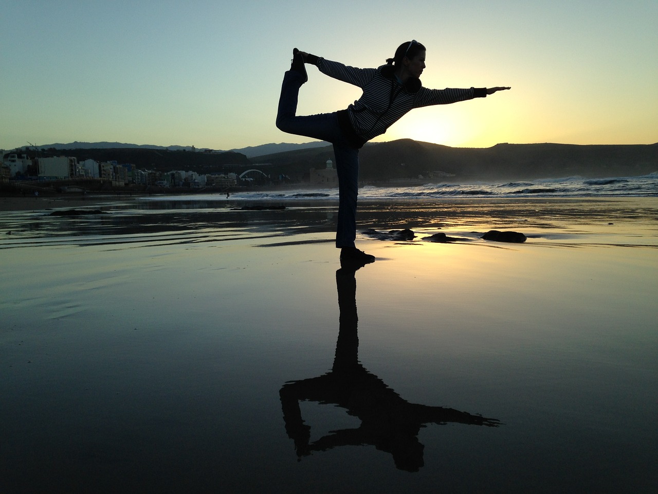 Image - balance yoga beach relax sunset