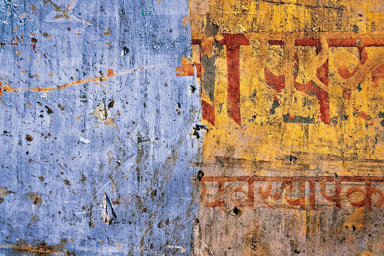 Image - texture wall text devanagari words