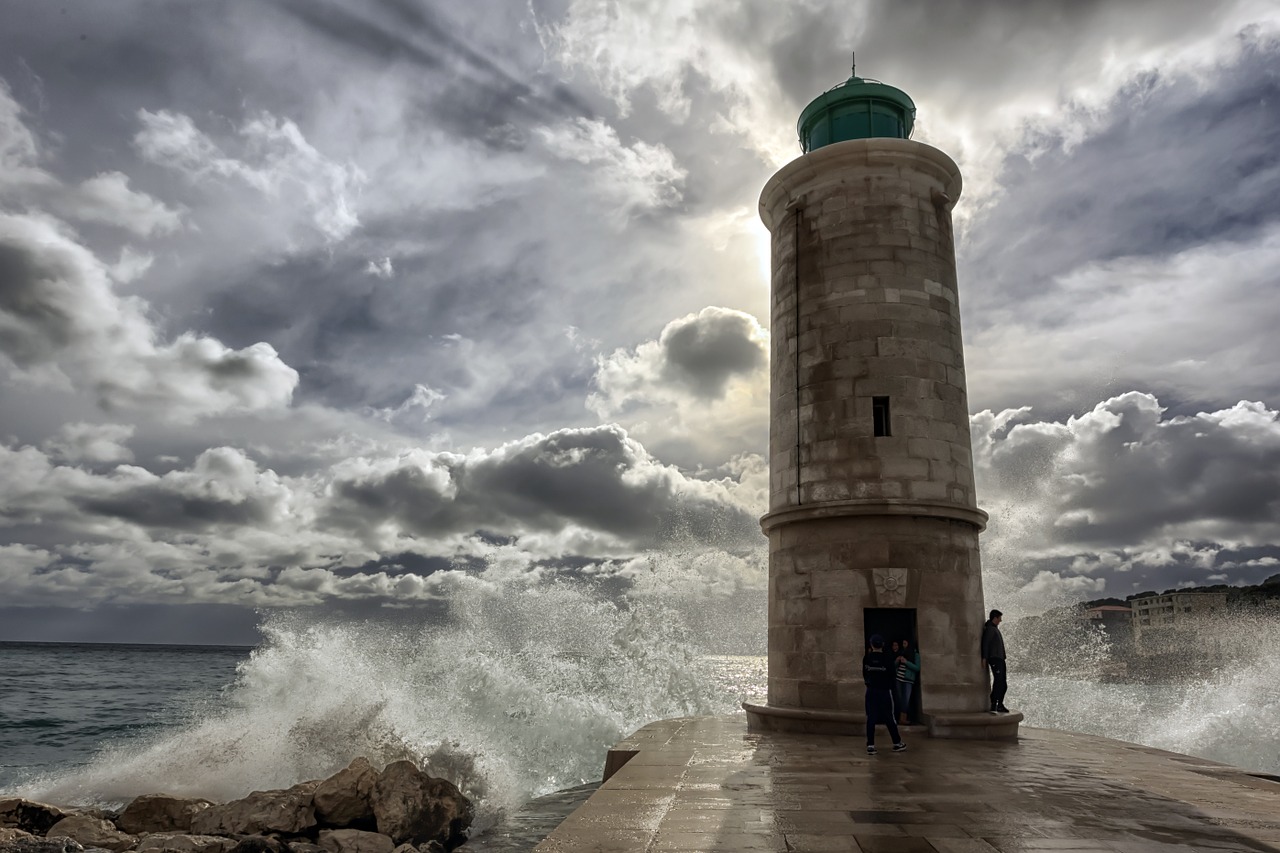Image - marseille sea waves lighthouse