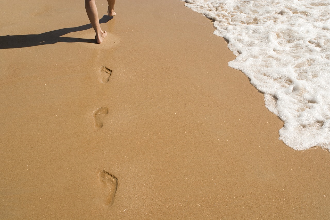 Image - sand foot prints prints walking