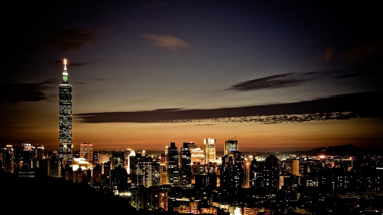 Image - cityscape sunset urban skyline
