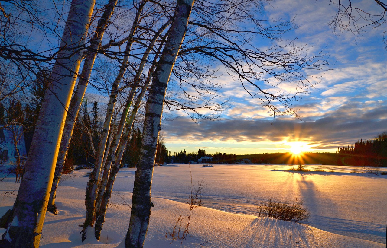 Image - winter landscape sunset winter