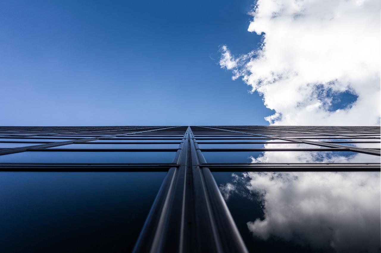 Image - skyscraper vertical sky clouds