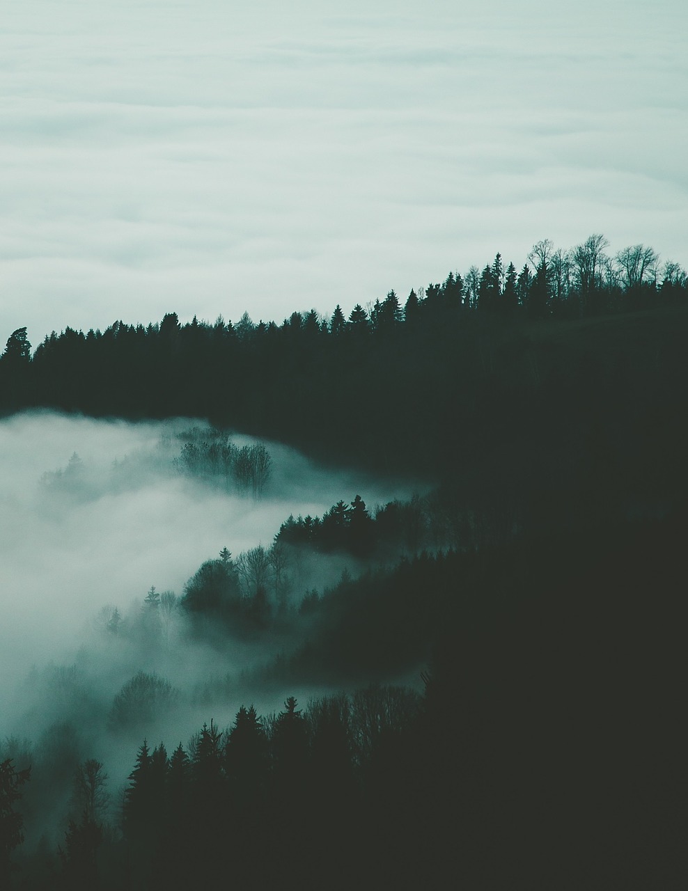 Image - foggy mountains landscape nature