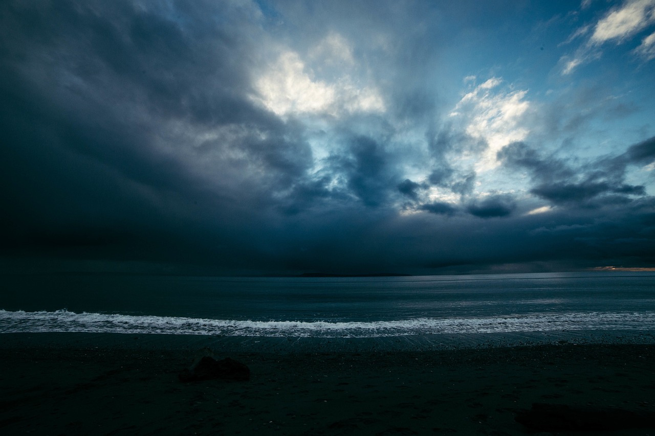 Image - seaside stormy sky sea storm