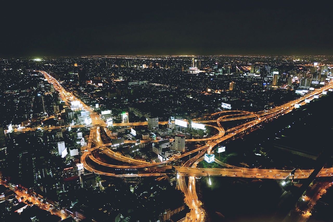 Image - night city aerial view night city