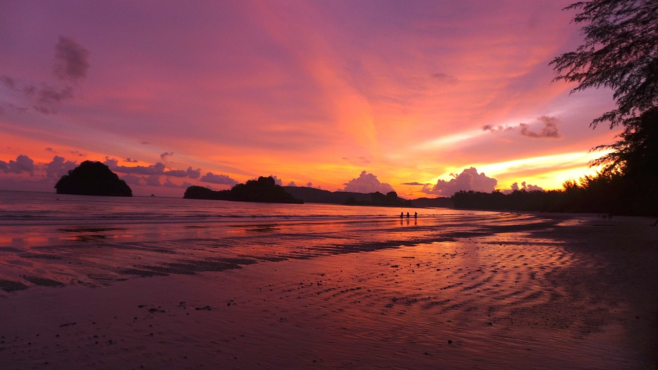 Image - sunset beach landscape beach sunset