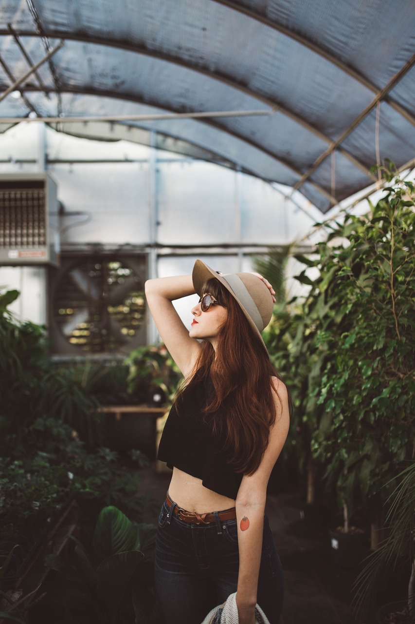 Image - girls woman hat stomach jeans