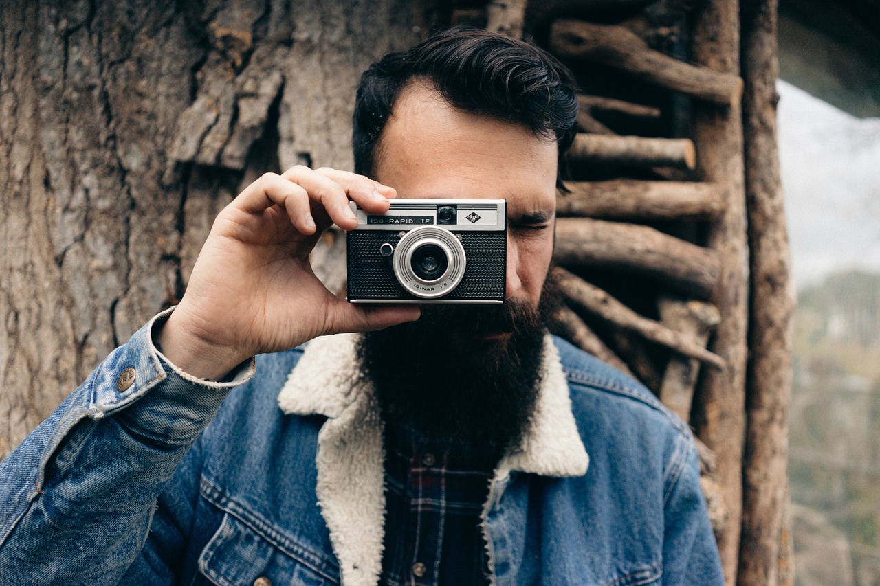 Image - photographer camera beard lens
