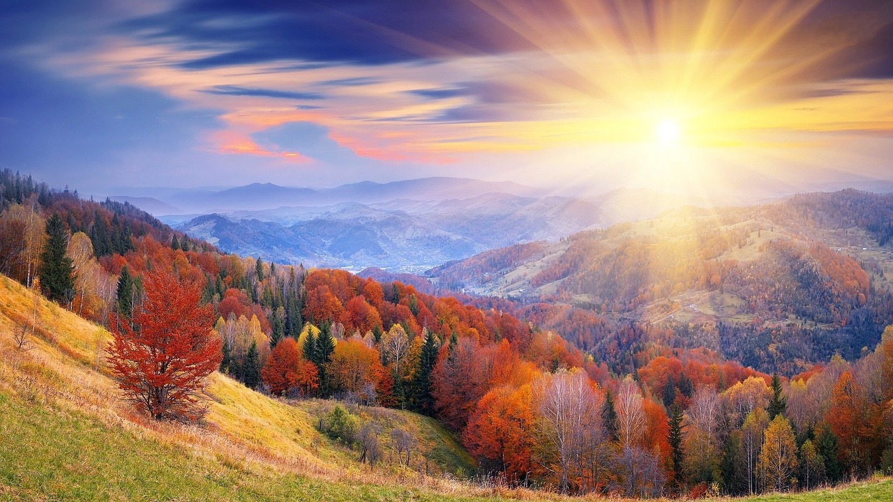 Image - sunrise mountains landscape scenic