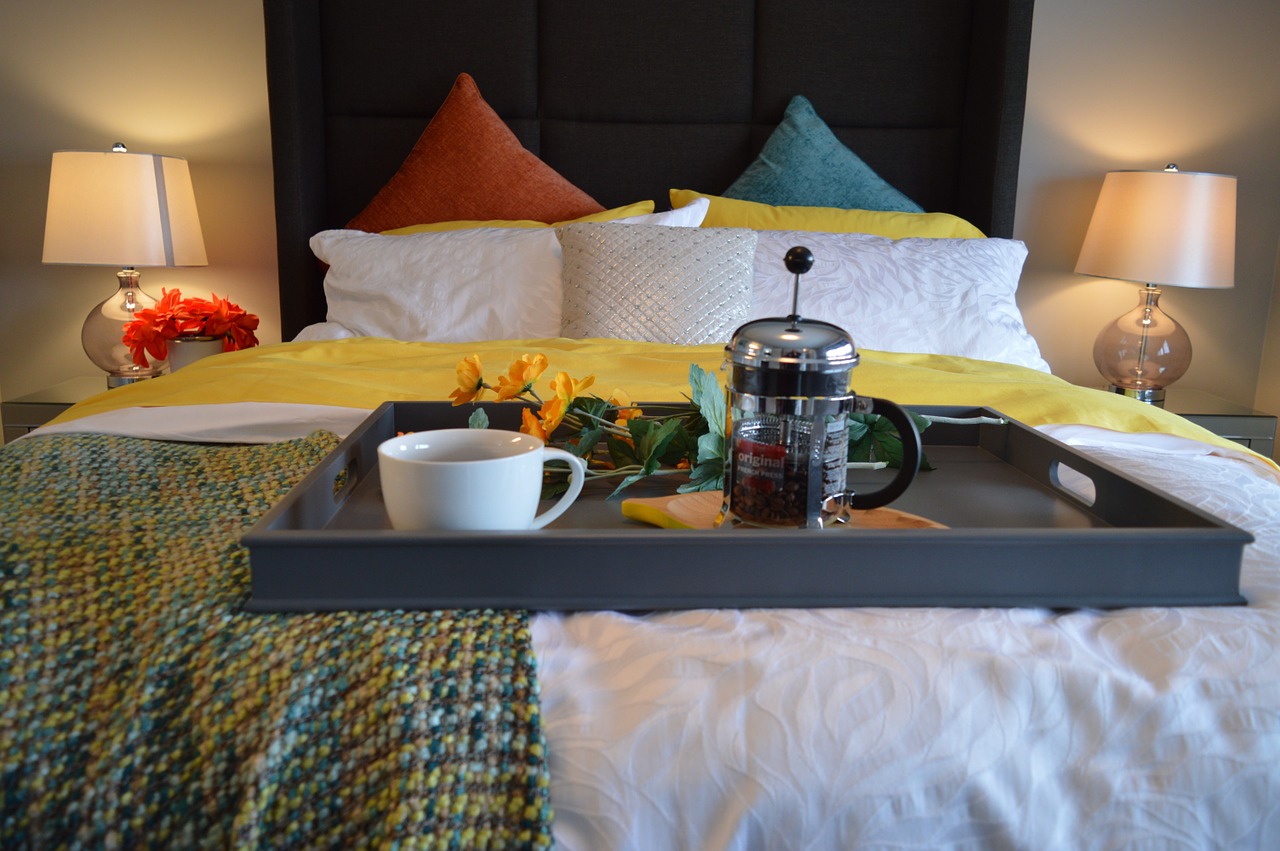 Image - breakfast in bed bed bedroom tray