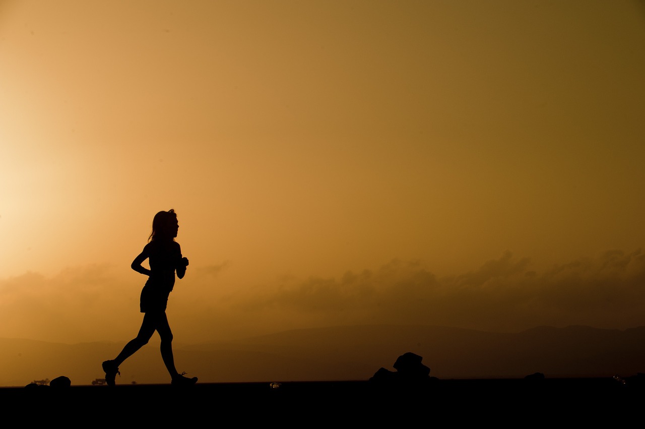 Image - silhouette runner female running