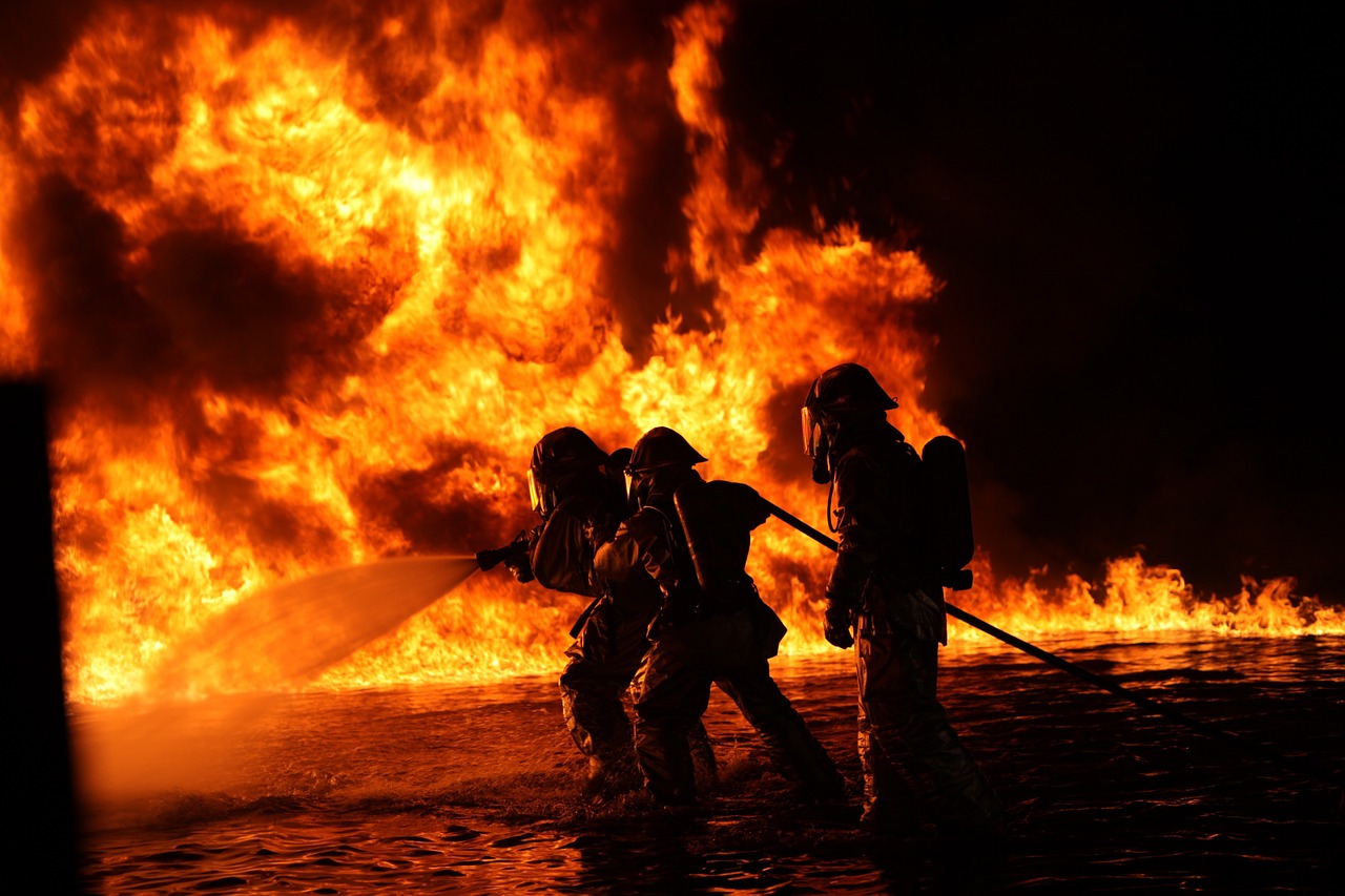 Image - firefighters fire portrait training