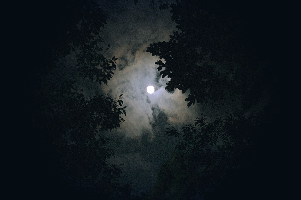 Image - moon cloud night view night sky