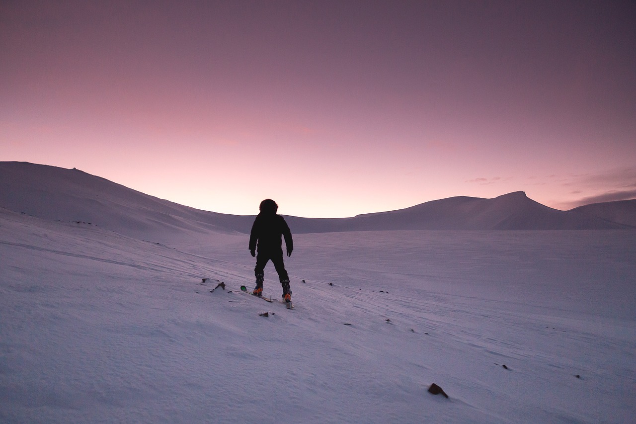 Image - snow sunset hiking cold