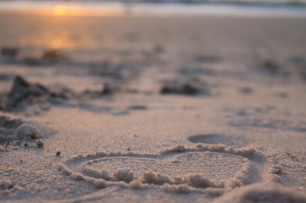 Image - heart beach sunset love summer