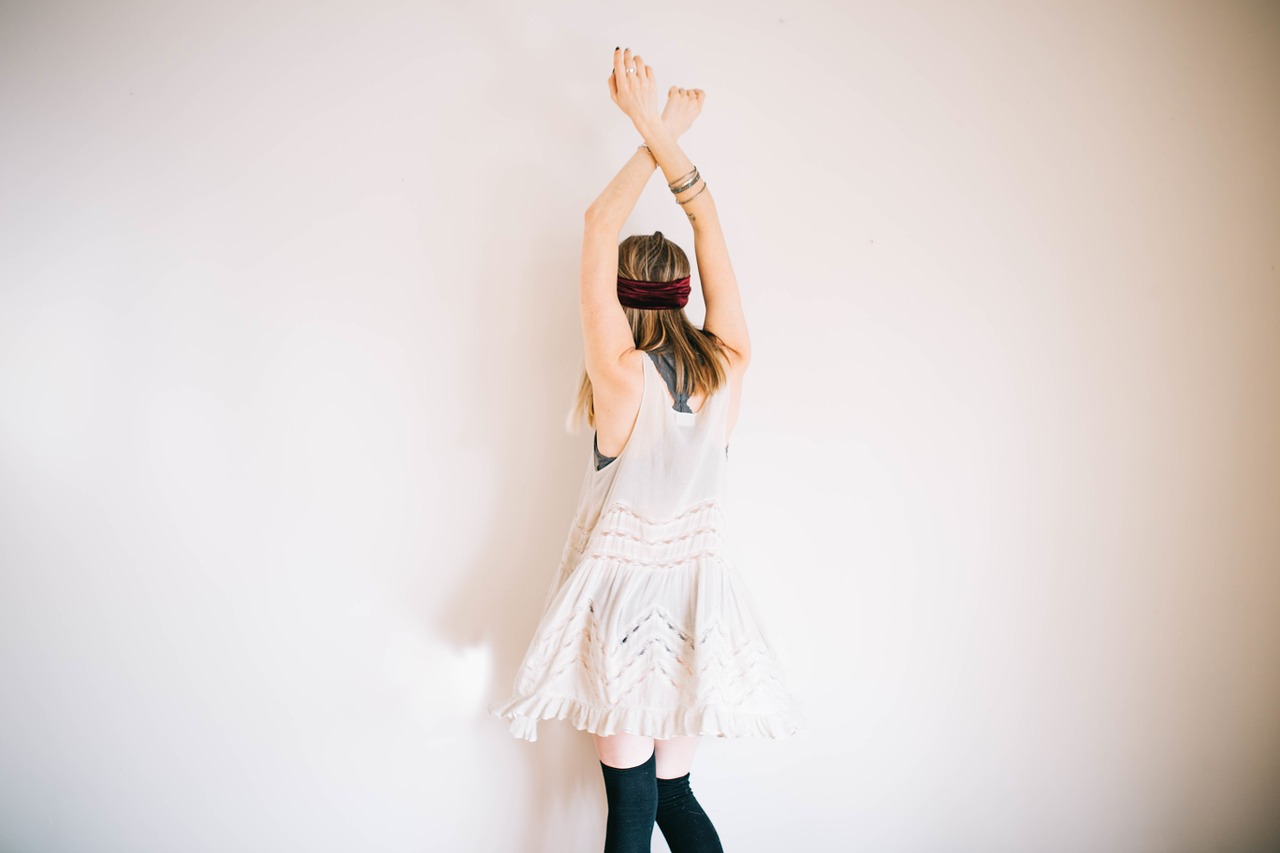Image - model arms raised female girl