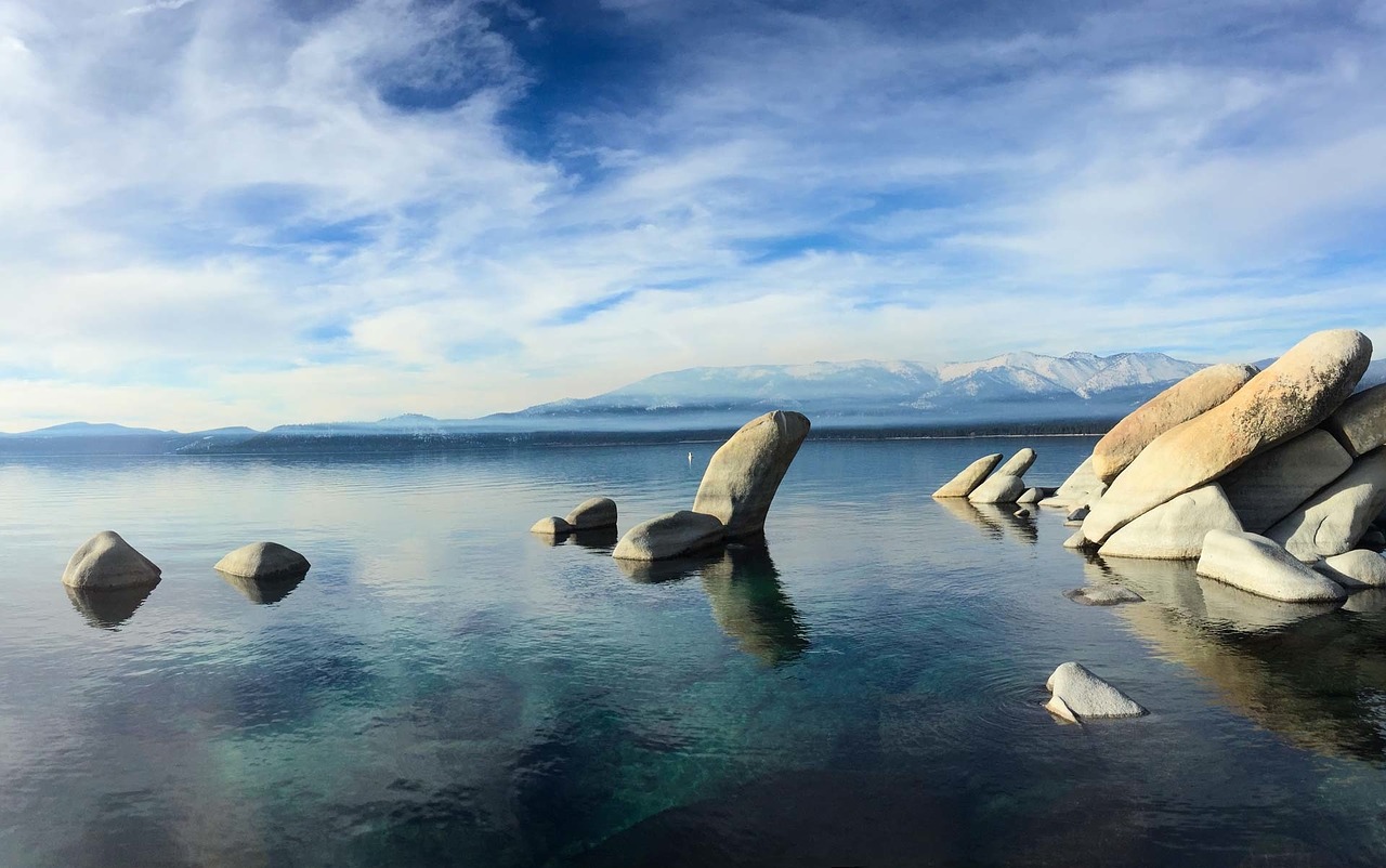 Image - ocean rocks stones sky clouds